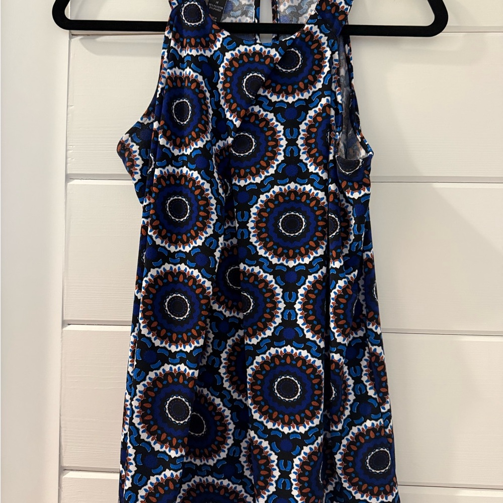 INC International Concepts Blue Floral Print Top